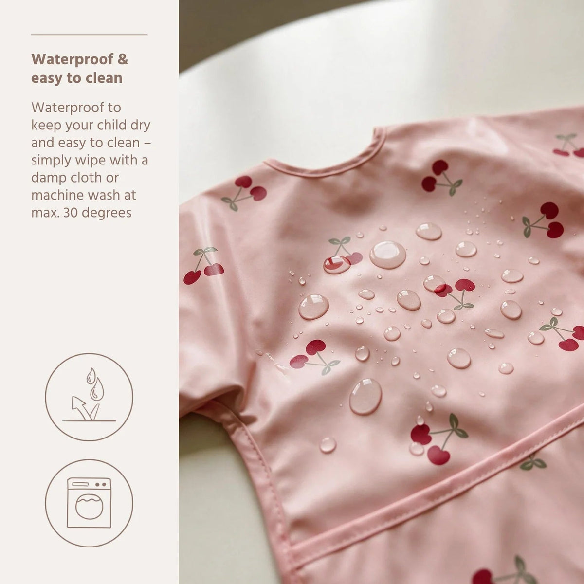 Bavoir à Manches Longues Cherry Soft Rose – Meyco Baby 🍒🌸 MEYCO BABY