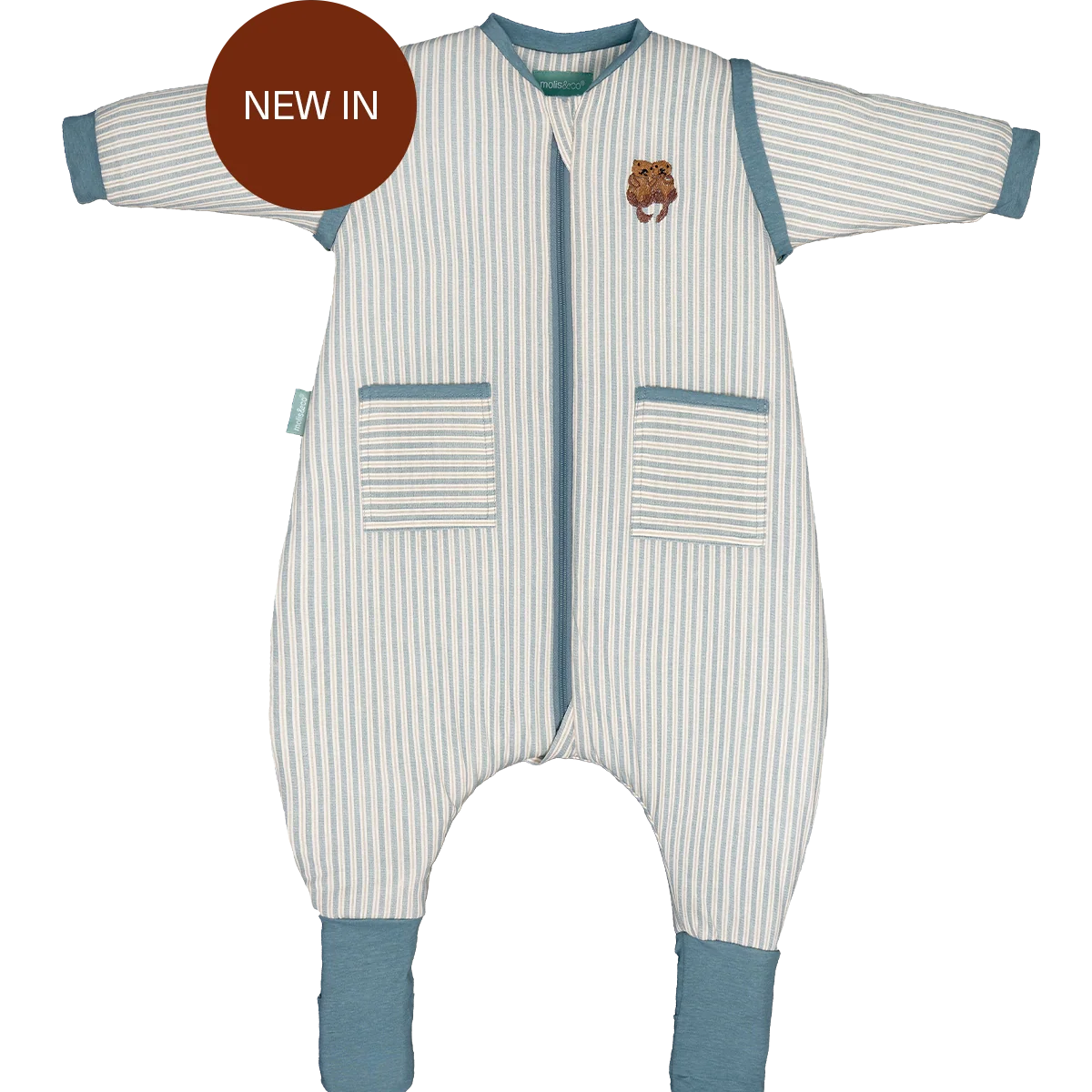 Gigoteuse à pieds avec manches & chaussettes antidérapantes Blue Stripes – TOG 2.5