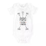 Body bébé blanc Papa tu peux y arriver en coton doux, message humour pour jeune papa