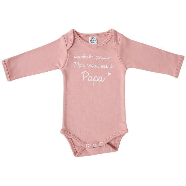 Body manches longues bébé « Mon cœur est à Papa » – 3 mois BB & CO