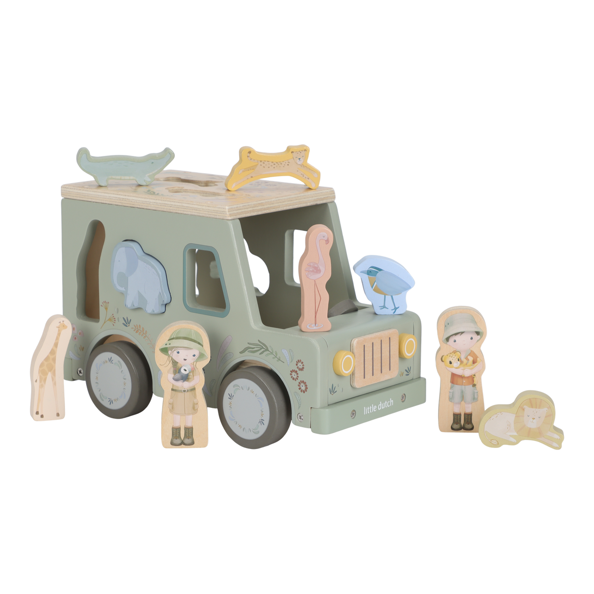 Boîte à formes voiture de safari en bois Safari Friends – jeu éducatif enfant