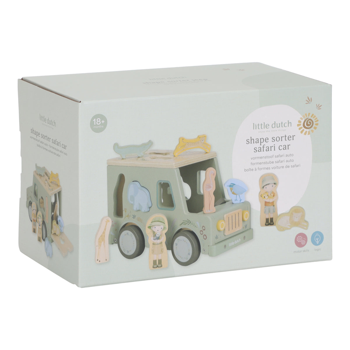Boîte à formes voiture de safari en bois Safari Friends – jeu éducatif enfant