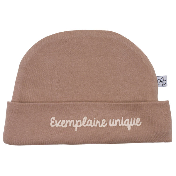 Bonnet Naissance bébé “Exemplaire unique” Mocha BB & CO