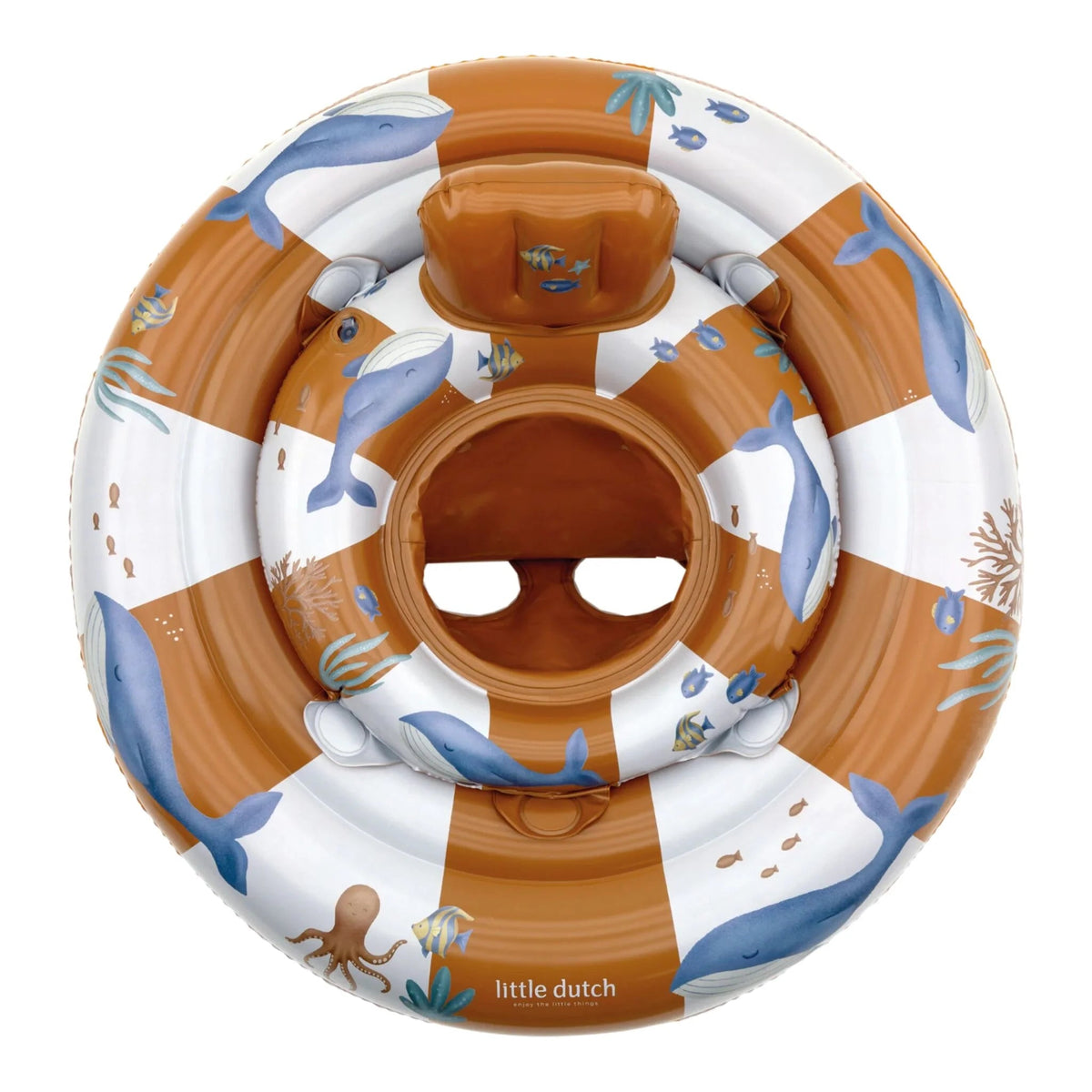 Bouée bébé Ocean World marron – babyfloat avec siège dès 6 mois LITTLE DUTCH