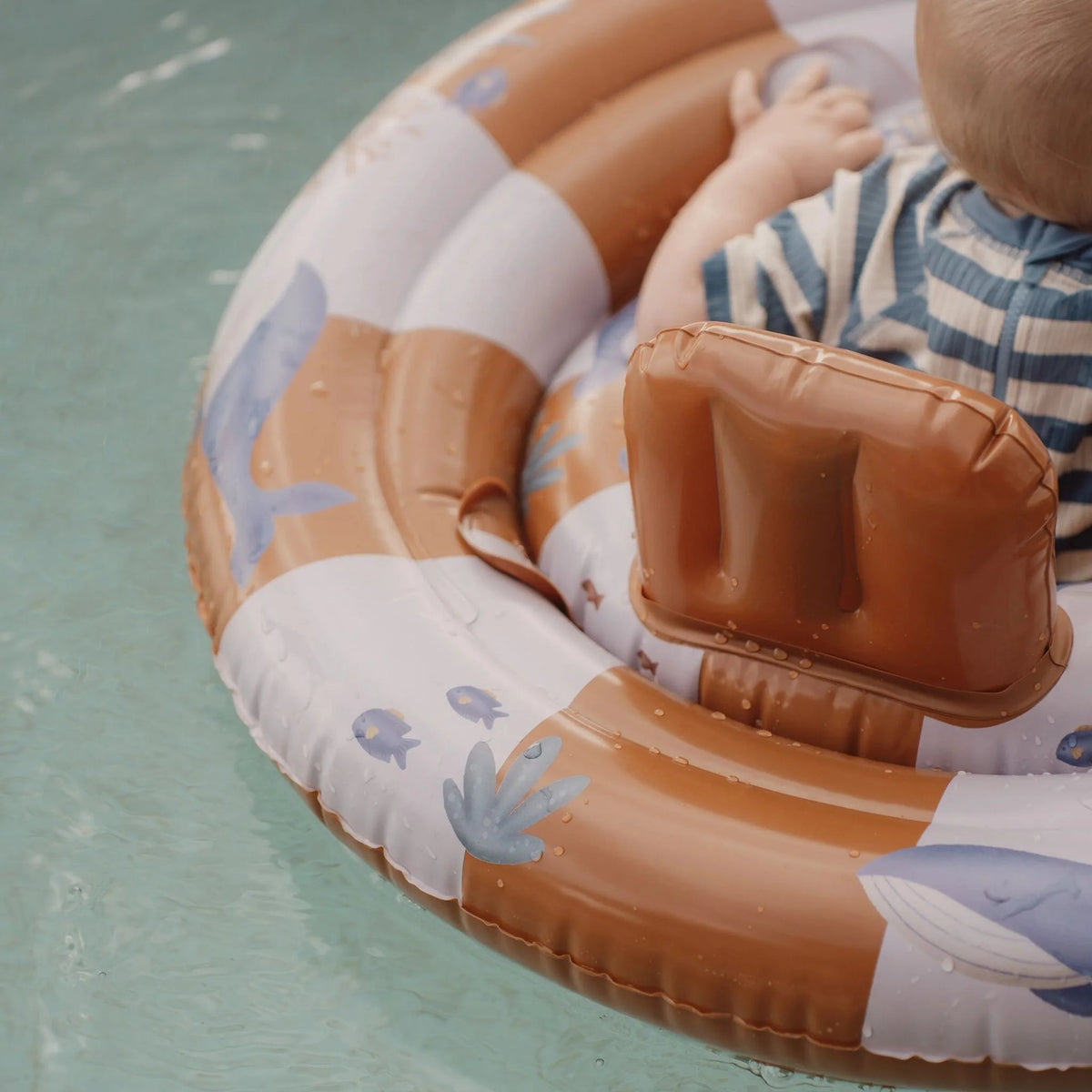 Bouée bébé Ocean World marron – babyfloat avec siège dès 6 mois LITTLE DUTCH