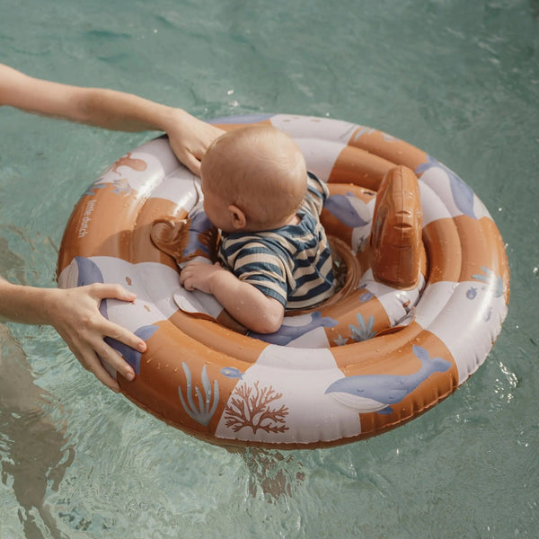 Bouée bébé Ocean World marron – babyfloat avec siège dès 6 mois LITTLE DUTCH