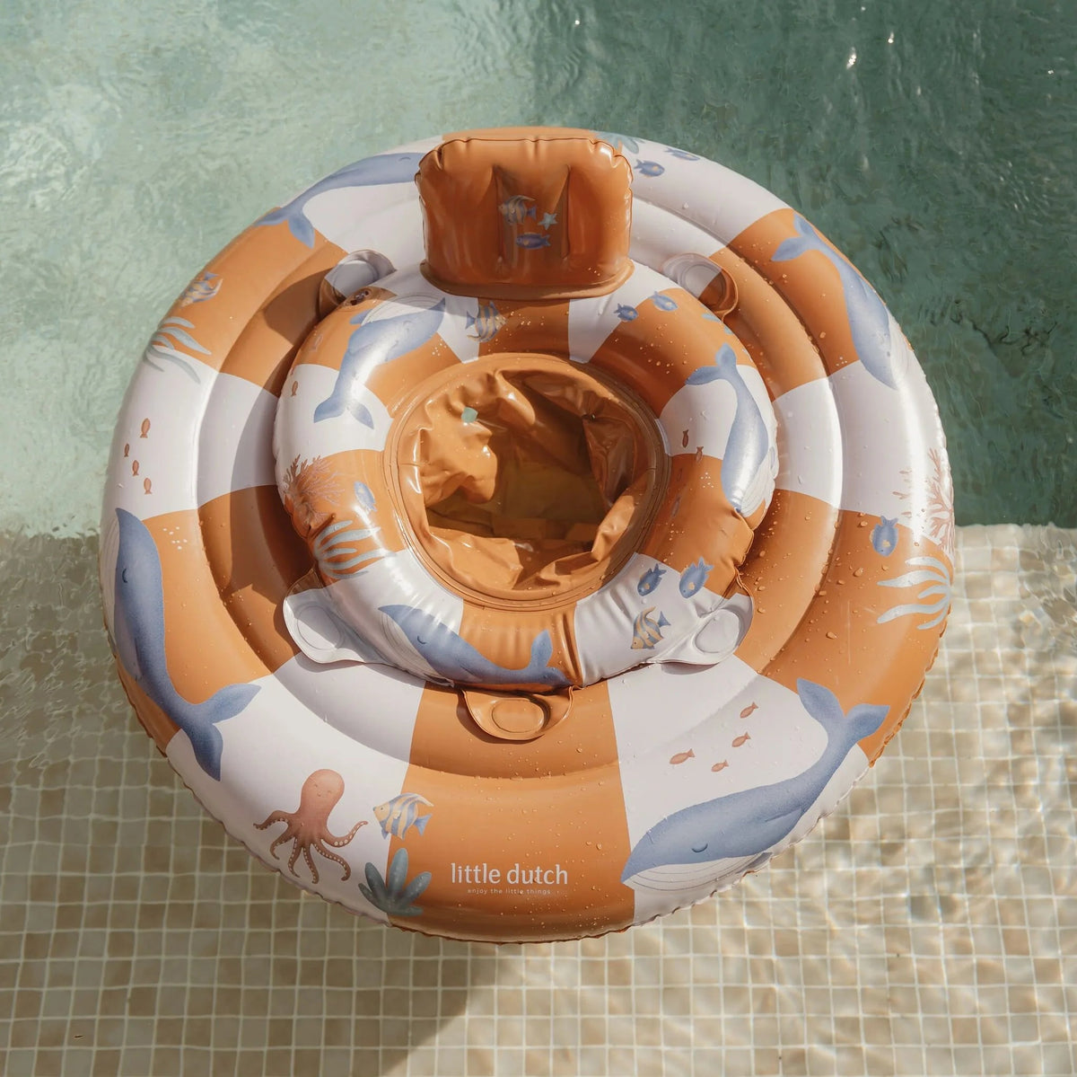 Bouée bébé Ocean World marron – babyfloat avec siège dès 6 mois LITTLE DUTCH