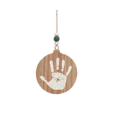 Boule de Noël empreinte bébé – Bois naturel petit artichaud