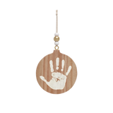 Boule de Noël empreinte bébé – Bois naturel petit artichaud