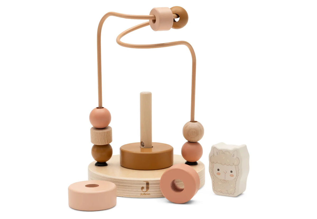 Boulier spirale & jeu à empiler en bois Alpaca Paco – Dès 12 mois JOLLEIN