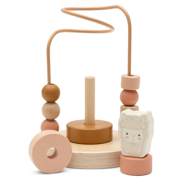 Boulier spirale & jeu à empiler en bois Alpaca Paco – Dès 12 mois JOLLEIN