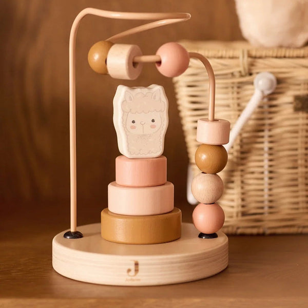 Boulier spirale & jeu à empiler en bois Alpaca Paco – Dès 12 mois JOLLEIN