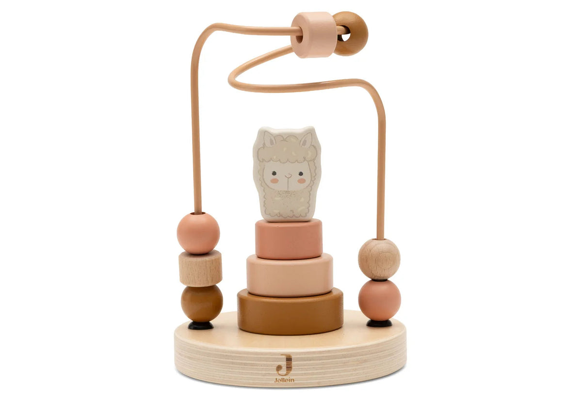 Boulier spirale & jeu à empiler en bois Alpaca Paco – Dès 12 mois JOLLEIN