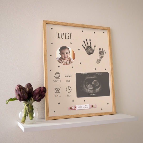 Cadre maternité – Souvenirs de naissance & empreintes de bébé petit artichaud