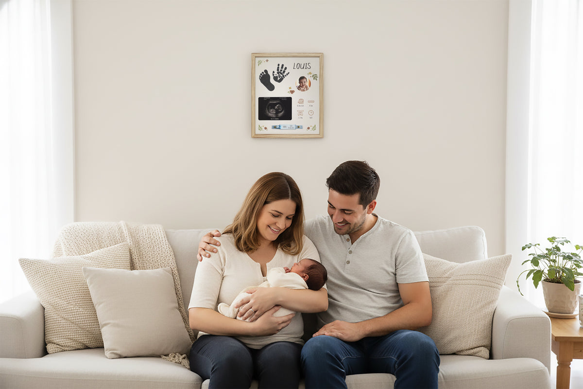 Cadre maternité – Souvenirs de naissance & empreintes de bébé petit artichaud
