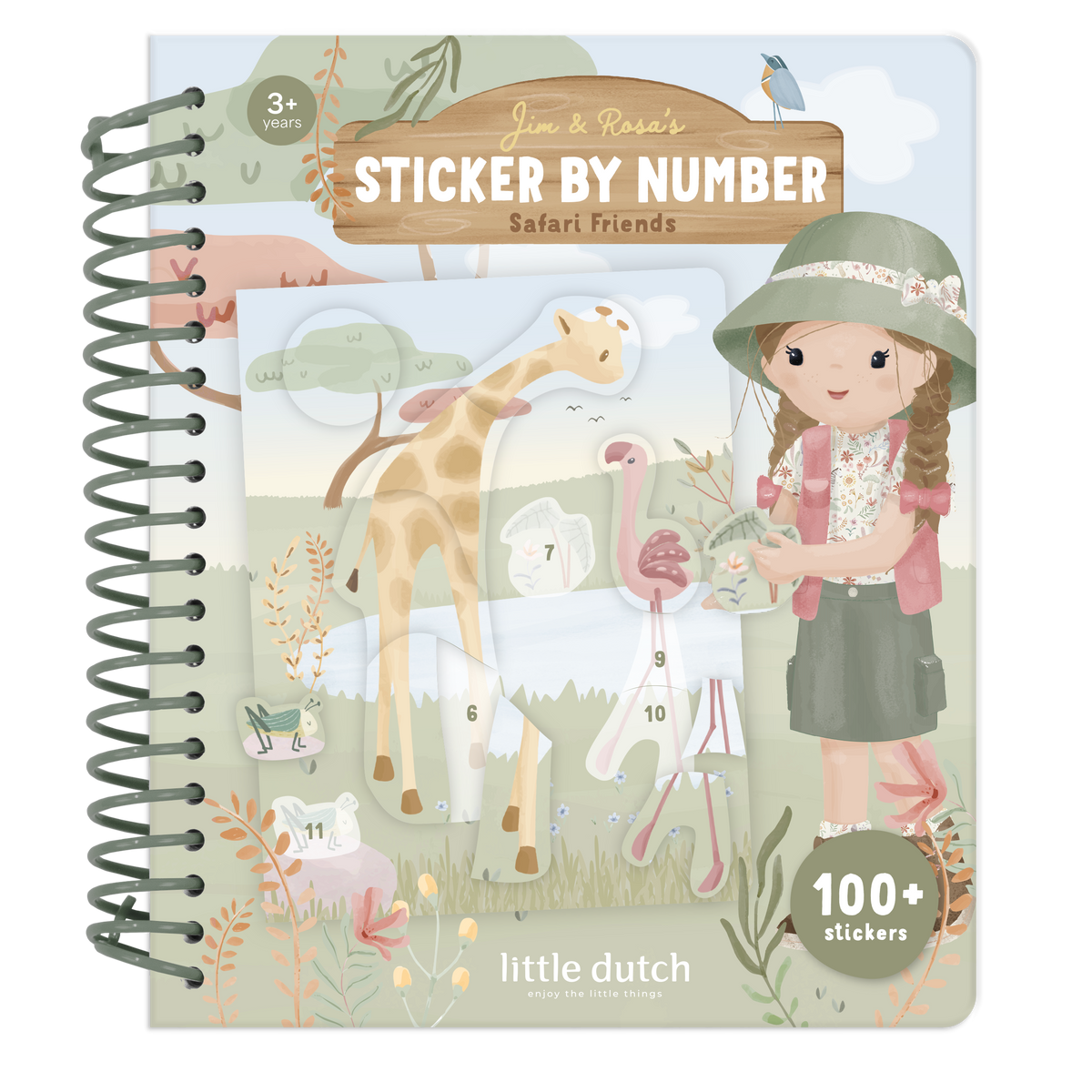 Cahier de stickers à numéros Safari Friends : l’activité idéale pour apprendre les chiffres en s’amusant dès 3 ans.