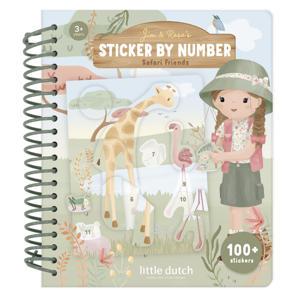 Cahier de stickers à numéros Safari Friends : l’activité idéale pour apprendre les chiffres en s’amusant dès 3 ans.