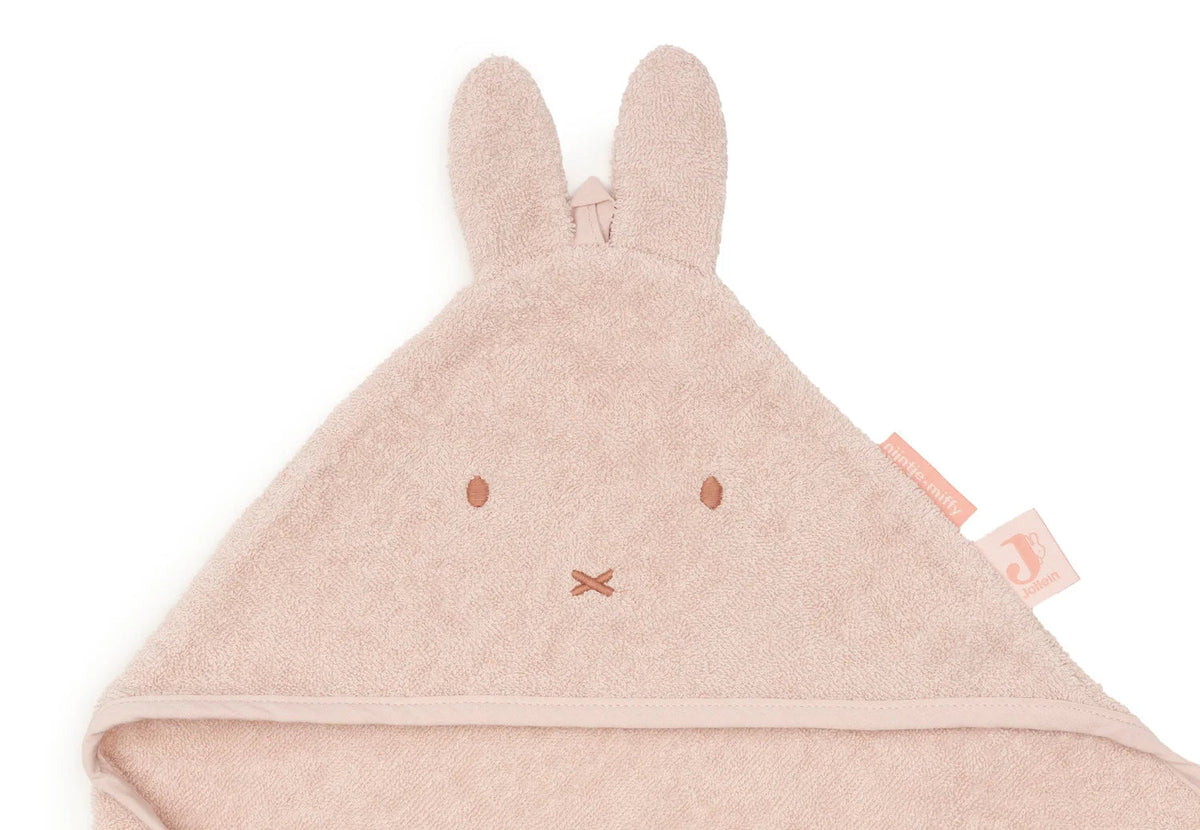 Cape de bain bébé Miffy rose en éponge 75 x 75 cm - Jollein JOLLEIN