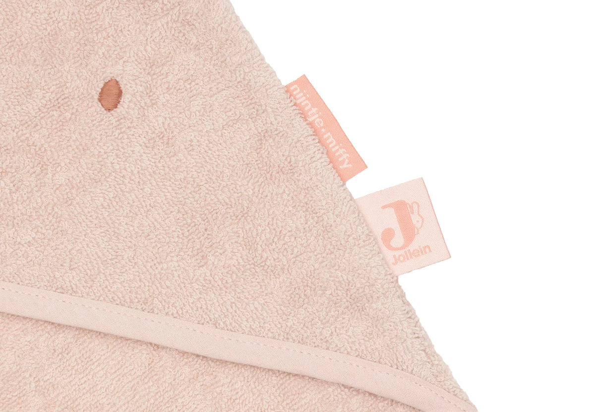 Cape de bain bébé Miffy rose en éponge 75 x 75 cm - Jollein JOLLEIN