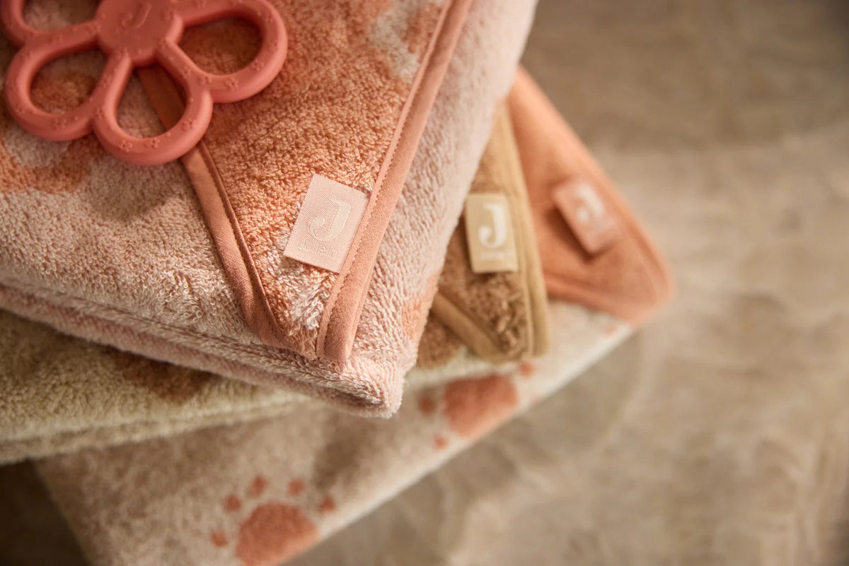 Cape de bain bébé Jacquard blush 75 x 75 cm - Jollein JOLLEIN