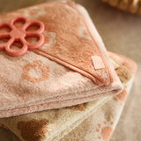 Cape de bain bébé Jacquard blush 75 x 75 cm - Jollein JOLLEIN