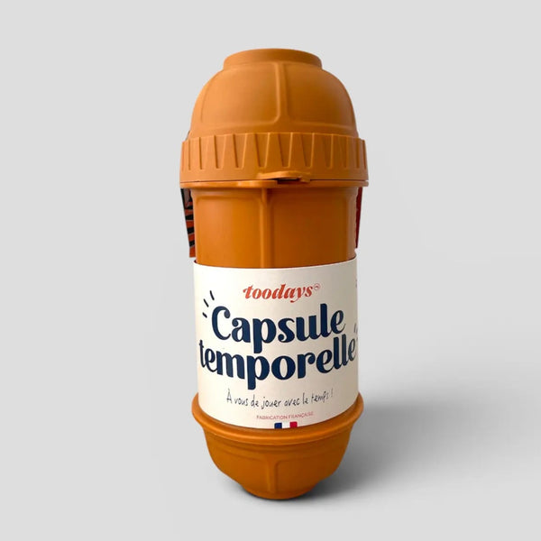 Capsule temporelle bébé orange – Souvenirs de naissance à conserver