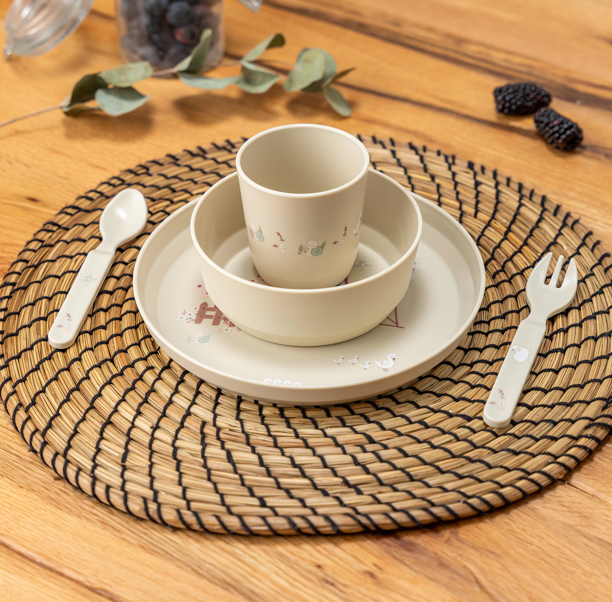 Coffret repas bébé Petite Ferme – Service de table 5 pièces REER