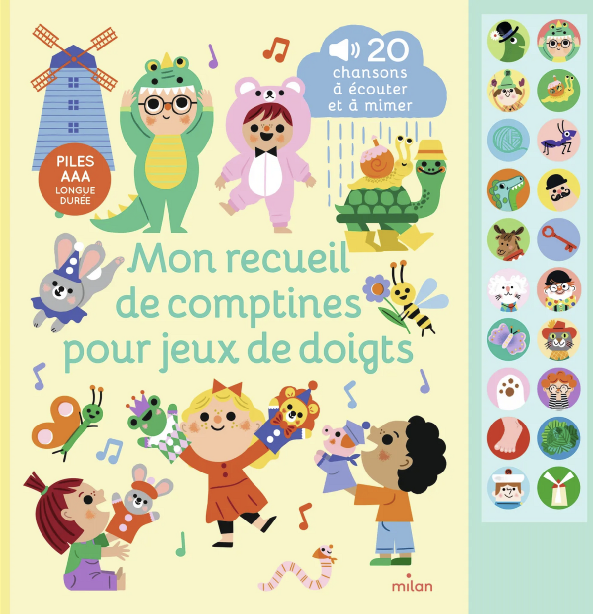Mon recueil de comptines pour jeux de doigts – Livre sonore bébé dès 1 an