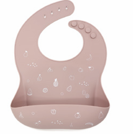 Bavoir silicone fruits - Pale pink
