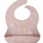 Bavoir silicone animaux de la forêt pale pink