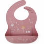 Bavoir silicone animaux de la forêt dark pink