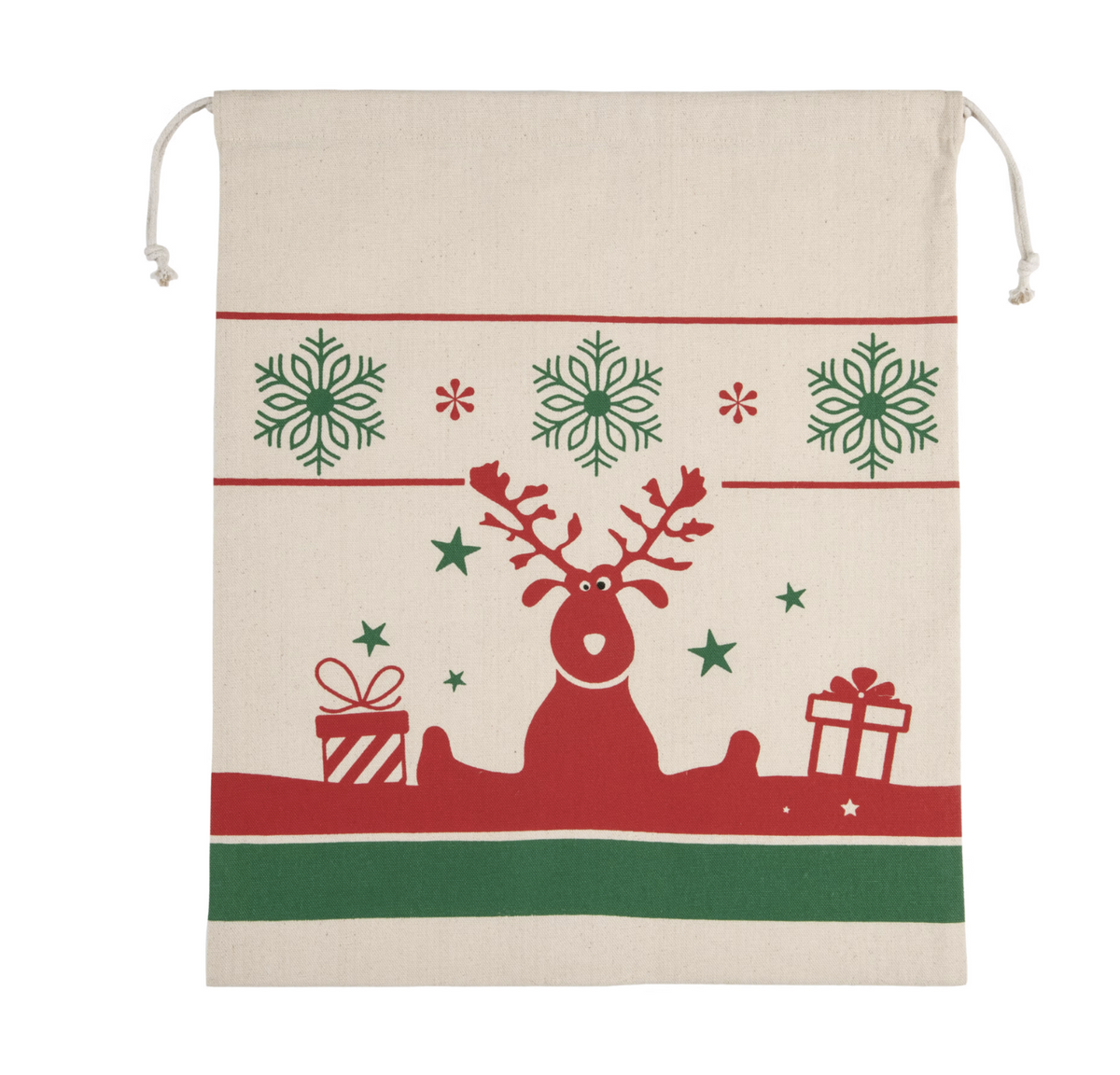 Sac avec cordon motifs de Noël Renne Petit coeur salé