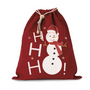 Sac coton à cordon motif bonhomme de neige rouge