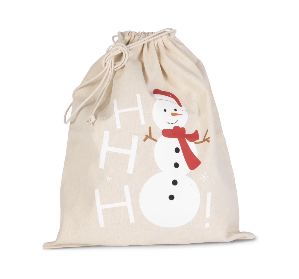 Sac coton à cordon motif bonhomme de neige Petit coeur salé