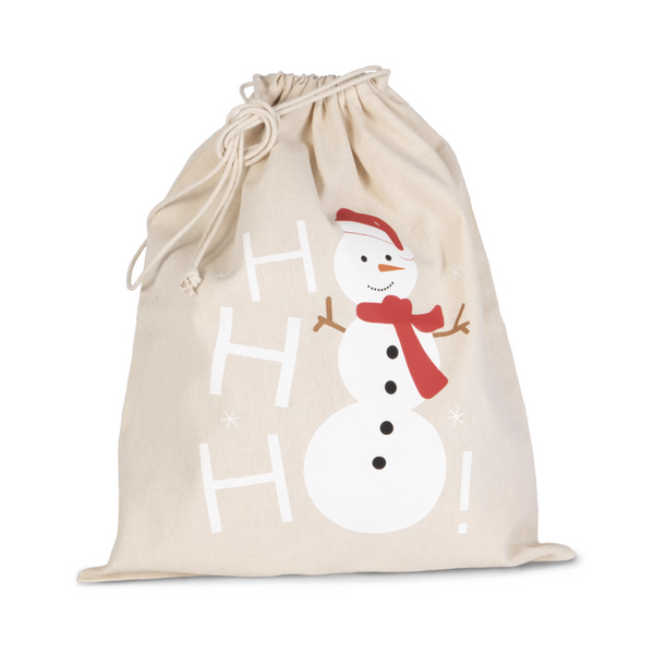 Sac coton à cordon motif bonhomme de neige Petit coeur salé