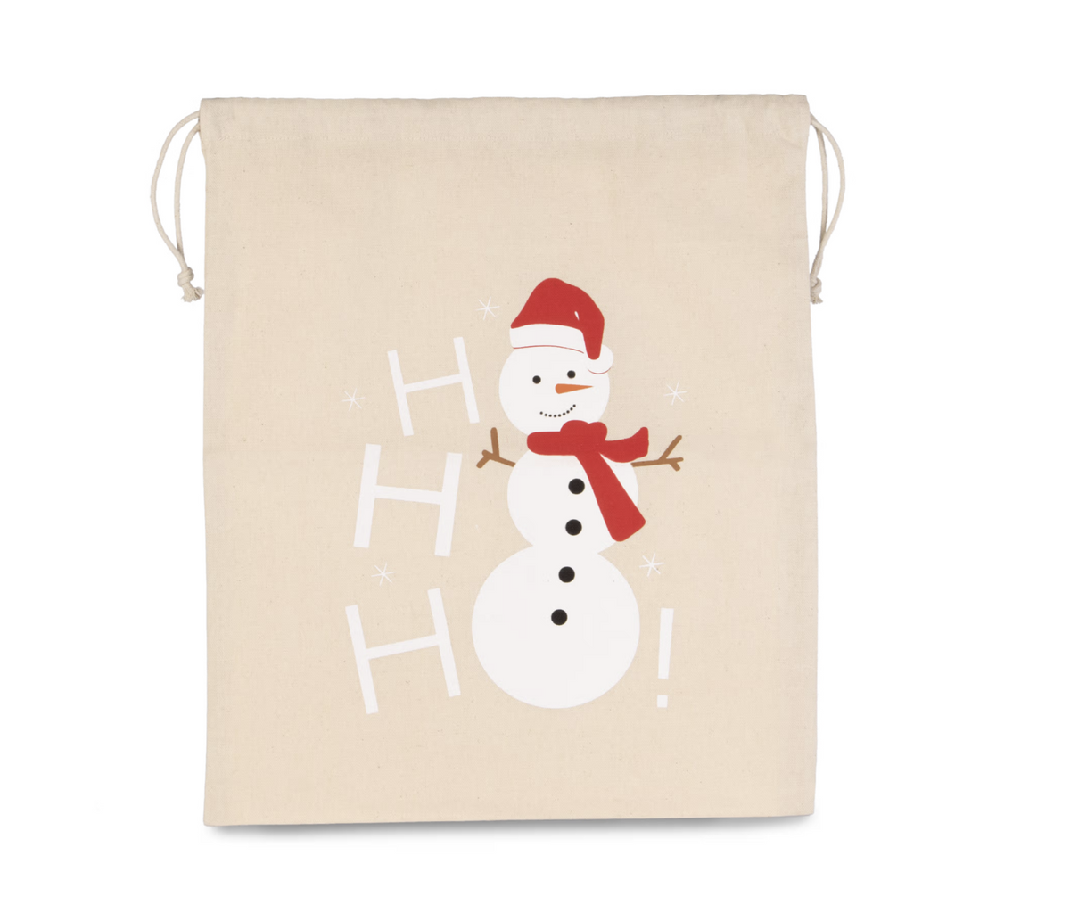 Sac coton à cordon motif bonhomme de neige Petit coeur salé