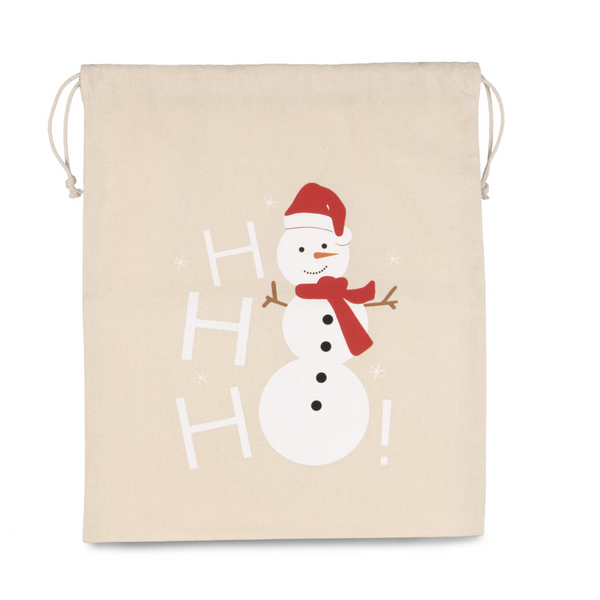Sac coton à cordon motif bonhomme de neige Petit coeur salé