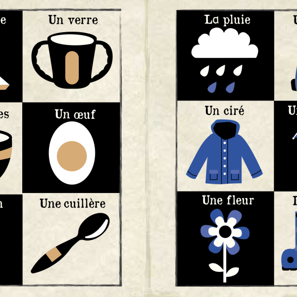 CRINKLY IMAGIER NOIR ET BLANC – Livre Tissu Sensoriel pour Bébé