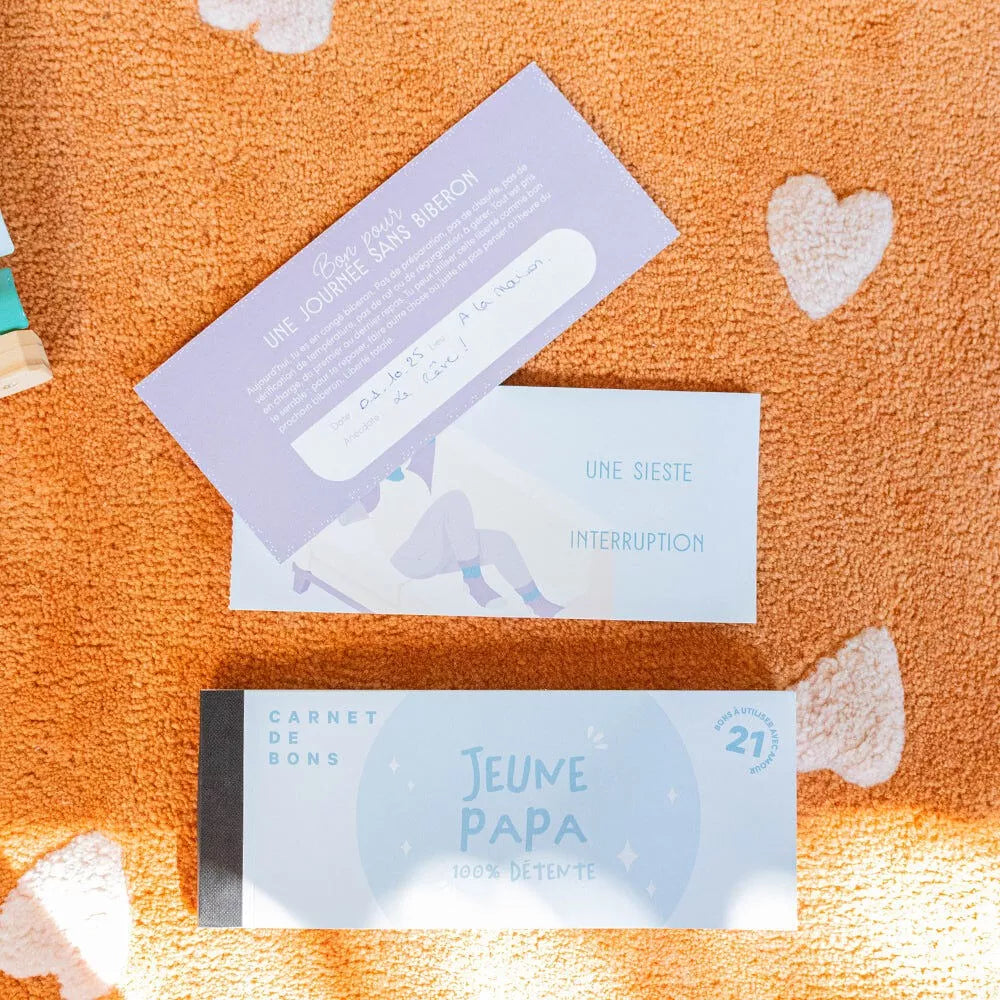 Cadeau jeune papa carnet de bons tendre et original
