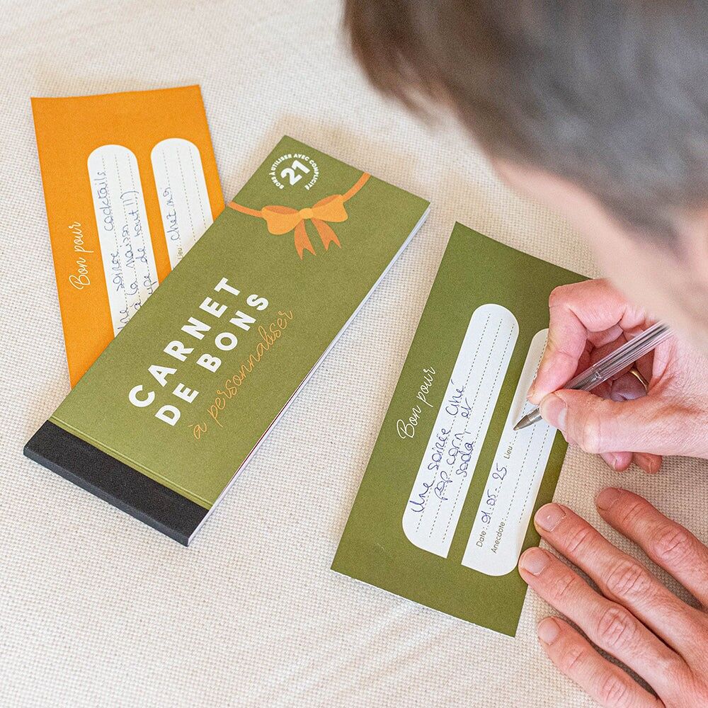 Carnet de bons personnalisables 21 bons détachables