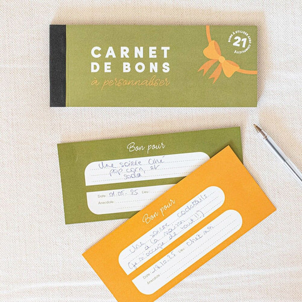 Carnet de bons à remplir cadeau original et durable