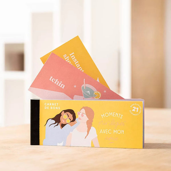 Carnet de bons meilleures amies 21 bons détachables à deux