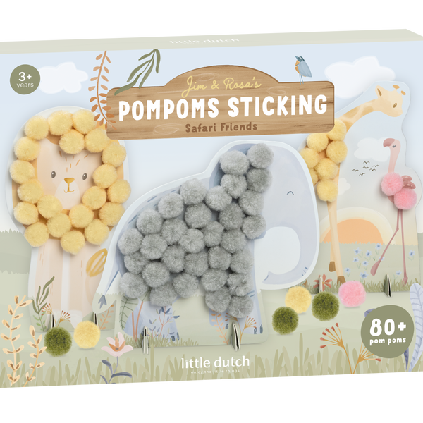 Cartes à pompons Safari Friends : l’activité créative idéale pour apprendre les couleurs en s’amusant dès 3 ans.