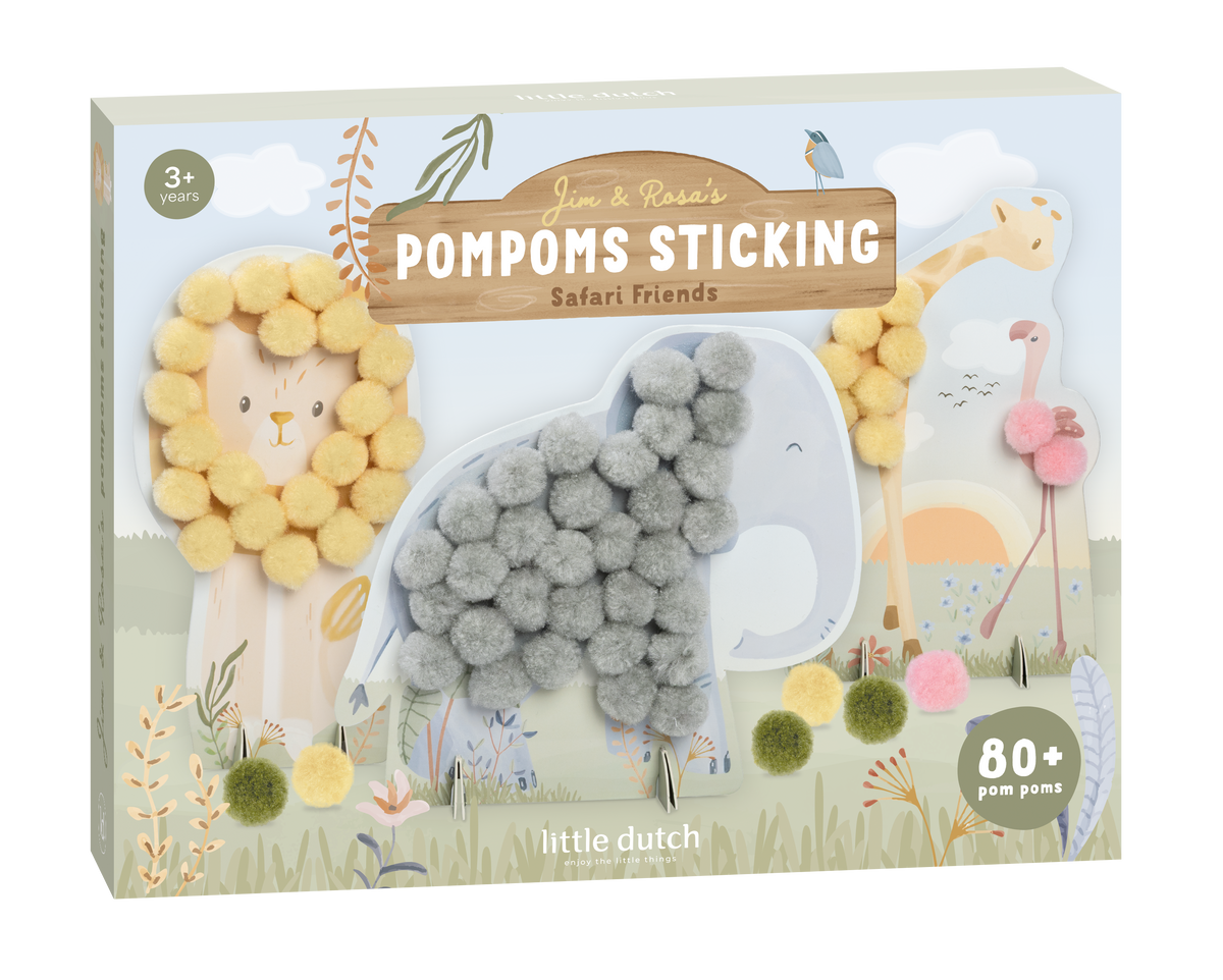 Cartes à pompons Safari Friends : l’activité créative idéale pour apprendre les couleurs en s’amusant dès 3 ans.