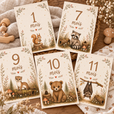 Cartes étapes 12 mois thème forêt Petit coeur salé