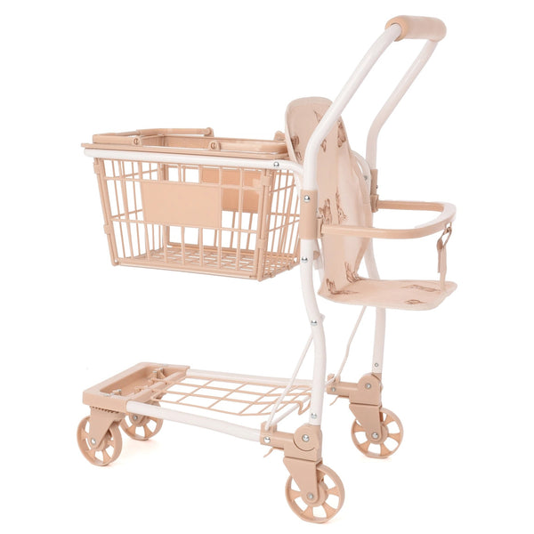 Jouet imitation enfant chariot de courses beige