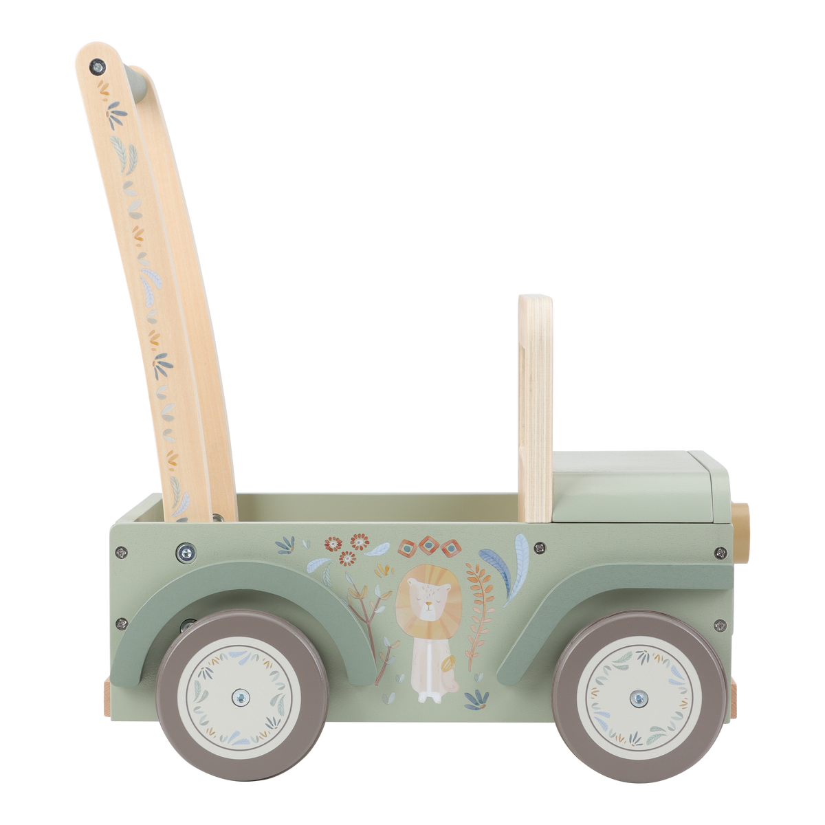 Chariot voiture de safari en bois vert Safari Friends – rangement jouets enfant