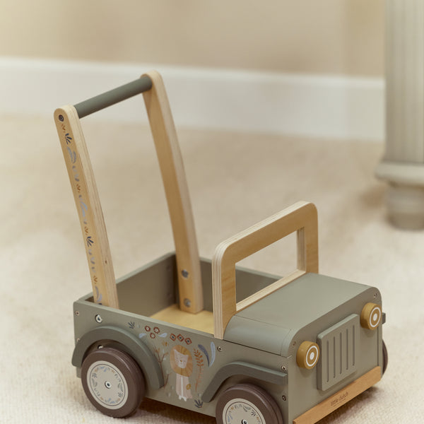 Chariot voiture de safari en bois vert Safari Friends – rangement jouets enfant