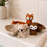 Jouets de bain bébé silicone – 3 bateaux et animaux à assembler GMLB