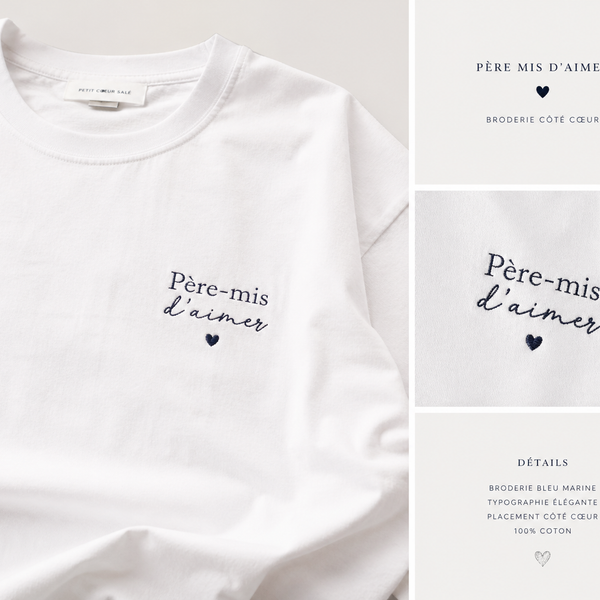 Tee-shirt père-mis d'aimer papa